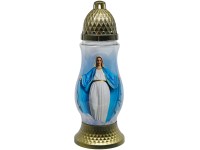 Temetői üveglámpás Madonna 28 cm – Szűz Mária, 24 óra