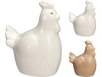 Slepice porcelán 103x70x120mm mix, bílá, hnědá