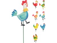 Zápich polystyren 80x40mm slepička a kohoutek + špejle mix, barevná