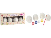 Sada na dekorování vajíček sádra 4ks 235x58x110mm + 4 ks 3ml barviček mix, bílá
