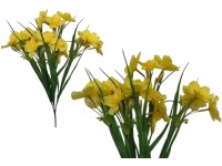 Művirágok, műanyag, 400 mm-es nárciszcsokor, sárga
