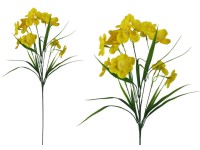 Művirágok, műanyag, 780 mm-es nárcisz, sárga