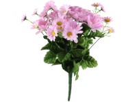 Művirágok, műanyag, 400 mm, Százszorszép csokor, rózsaszín