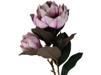 Művirágok, műanyag 400mm magnólia, fehér-lila