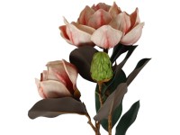 Művirágok, műanyag 400 mm-es magnólia, fehér és rózsaszín