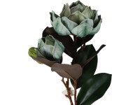 Művirágok, műanyag 400 mm-es magnólia, fehér és kék