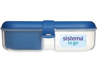 Sistema TO GO Ételtároló doboz három rekeszes joghurt tartóval 1,1 l, kék