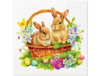 Szalvéták 20 db Nyuszik kosárban 33x33 cm