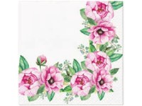 Obrúsky 20ks Floral border 33x33 cm