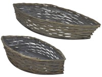 Fonott kosár 420x170x100/550x210x115mm, barna