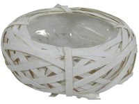 Fonott kosár 200x200x70mm, fehér