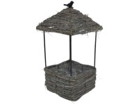 Fonott virágcserép 205x205x390mm lámpás, natúr