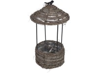 Fonott virágcserép 205x205x360mm lámpás, natúr