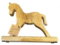 Dekorácia drevo 160x50x150 mm koník na postavenie, prírodný