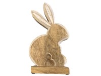 Fa dekoráció 180x65x280 mm álló nyúl, natúr