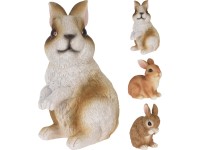 Kerti nyuszifigura 130x80x125mm mix, fehér-barna