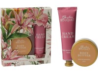 Dárková sada do koupelny 1x60ml tělový peeling/1xkrém na ruce 75ml, mix, barevná