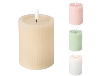 LED sviečka 75x75x100mm plápolajúca povrchová úprava s časovačom, mix farieb