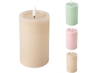 LED sviečka 75x75x125mm plápolajúca povrchová úprava s časovačom, mix farieb