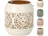 Svietnik kov 75x75x85mm na čajovú sviečku na zavesenie, mix farieb