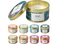 Sviečka v plechu 78x78x45mm vonná, mix vôní a farieb