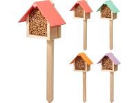 Zápich drevo 115x65x100mm + špajle hmyzí domček mix farieb, prírodné
