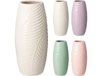 Porcelán váza 93x93x202mm levél motívum, vegyes színekben