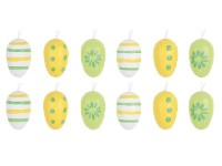 Fa dekor tojás, 12 db, színmix