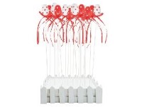 Húsvéti tojásalakú beszúrópálca, 30 mm, pöttyös, piros