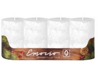 Emocio Valec 4ks 50x100mm Rustik Metal Perla biele sviečky