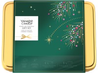 Yankee Candle Vánoční dárková sada 1 střední svíčka + 12 čajových svíček + svícen + nůžky na knot