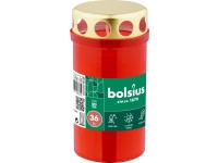Bolsius temetői mécsesbetét fém fedéllel, 61x120 mm 36 óra. Piros