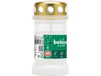 Bolsiustemetői mécsesbetét fém fedéllel, Fedél 67x133 mm 50 óra. Fehér
