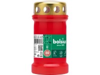 Bolsius temetői mécsesbetét fém fedéllel,Fedél 67x133 mm 50 óra. Piros