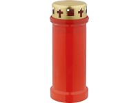 Temetői mécses betét fém fedéllel, 67x173 mm 70 óra. piros