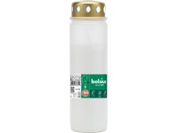 Bolsius temetői mécsesbetét fém fedéllel, 67x230 mm 110 óra. Fehér