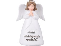 Anděl polyresin 115mm s přáním Anděl strážný nade mnou, bílá