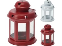 Lampáš kov 110x90x130 mm na čajovú sviečku matná mix, biela, červená