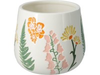 Virágcserép dolomitból 140x120mm, réti virág motívum