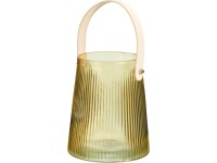 Lampa s uchom sklo 130x155mm na sviečku, žltá