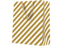 Ajándéktáska 200x100x250 mm Arany csíkok