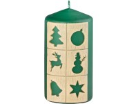 Okienka vianočné motívy Valec 60x110mm sviečka, zelená
