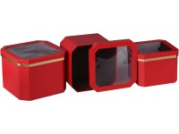 Darčeková krabička set 3ks 190x140x190/210x160x210/240x180x240mm červená
