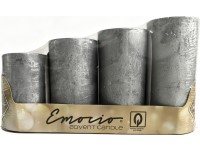Emocio Stupně 4ks 50 mm Rustikální Metal stříbrné svíčky