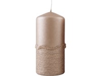 Emocio Drápaná s vlnkou Válec 50x100mm metal mat béžová svíčka