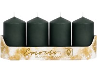 Emocio Válec 4ks 40x75mm metal mat tm. zelená, svíčky
