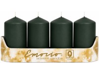 Emocio Válec 4ks 50x90mm metal mat tm. zelená, svíčky