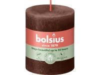 Bolsius Rustic Shine Válec 68x80mm Chocolate Brown, hnědá svíčka