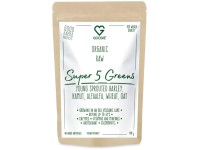 Goodie Super 5 Greens - sušené šťávy BIO, RAW - mladý ječmen, alfalfa, kamut, mladá pšenice, mladý oves 150 g