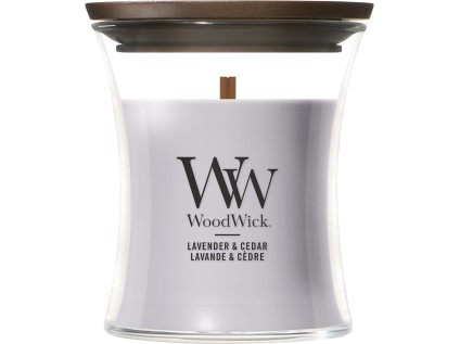 WoodWick Lavender & Cedar svíčka malá